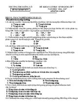 Đề khảo sát học sinh giỏi môn Khoa học tự nhiên Lớp 7 - Năm học 2016-2017 - Trường THCS Sông Lô (Có đáp án)